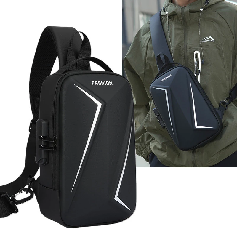 

Men's Chest Bag New Trendy Commuting Shoulder Bag with Password Lock Anti-Theft Outdoor Cycling Crossbody Bag