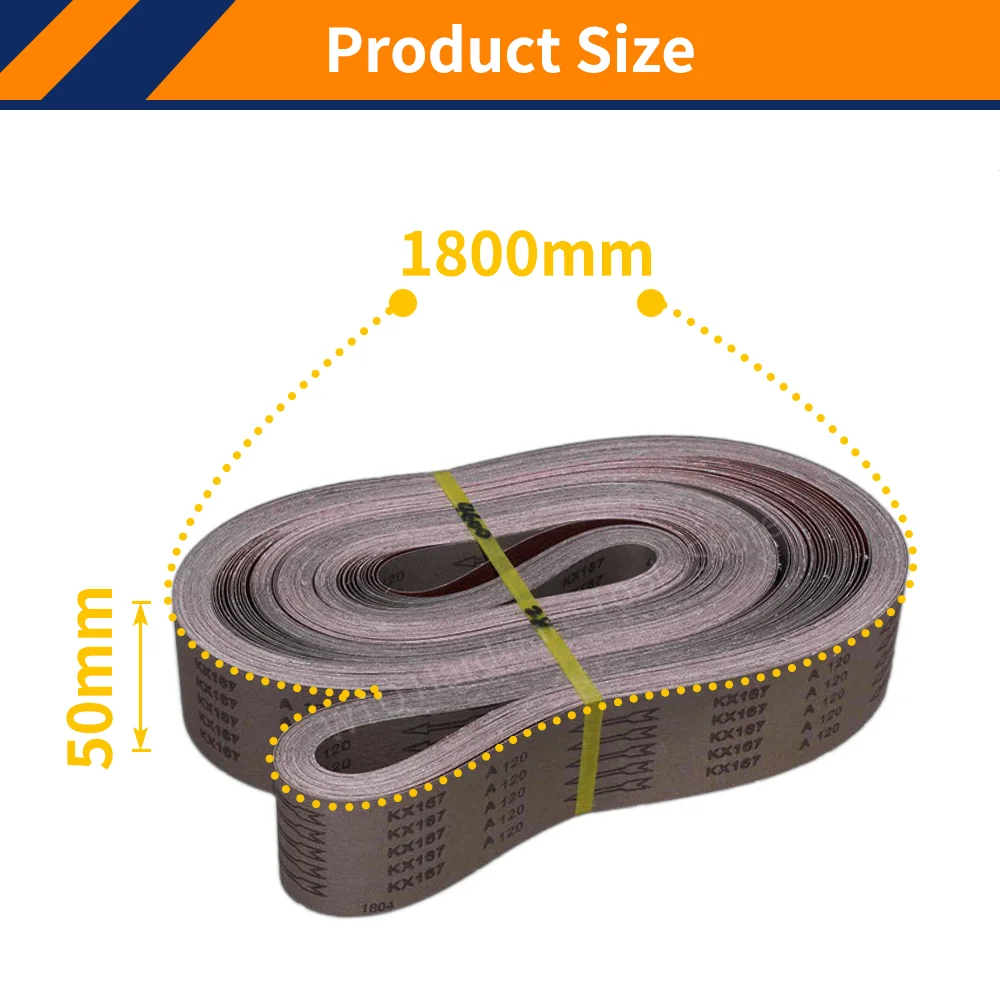 5PCS 1800 * 50 mm Sanding Belts, Wood Soft Metal Polishing Sandpaper 40-1000 Grits Aluminum Oxide Belt for Metal Polishing