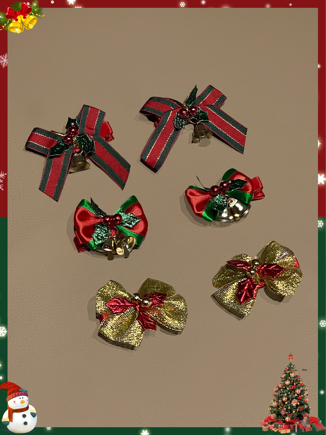 6pcs Elegant Christmas Hair Accessories for Women Cute Fashionable Hairpins Party Celebration Role Play Christmas Gift