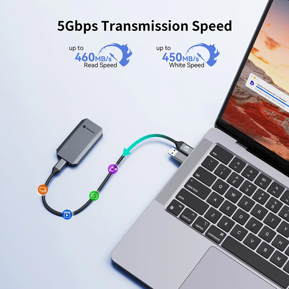 Yottamaster YM5 PSSD Portable SSD 512GB 1 TB 2TB  Type C 500Mb/s External Solid State Disk 5Gbps mSATA Hard Drive Aluminum PC