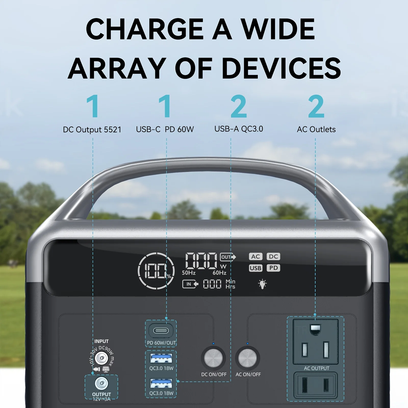 DARANENER-estación de energía portátil de 300W, generador Solar de batería LiFePO4 de onda sinusoidal pura de 179Wh para acampar al aire libre, RV, uso de emergencia