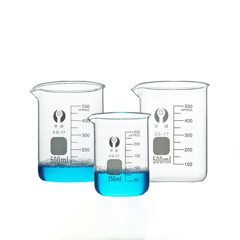 Materiale scolastico della vetreria dell\'attrezzatura di laboratorio del becher di resistenza ad alta temperatura del becher di vetro borosilicato