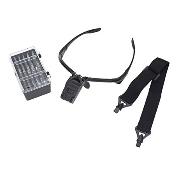 

5Pcs Loupe LED Magnifying Glasses Goggle Visor Magnifier Bracket Headband Enlarged Lens Adjustable Angle Reading Crafting