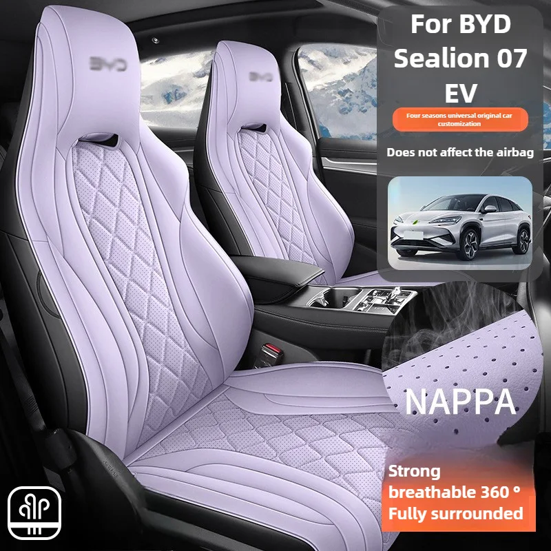 Custom Fit Car Special Seat Cover 5 seat For BYD SEALION 7 2024 -2026 Car Seat Cover Full Set Top Quality Leather
