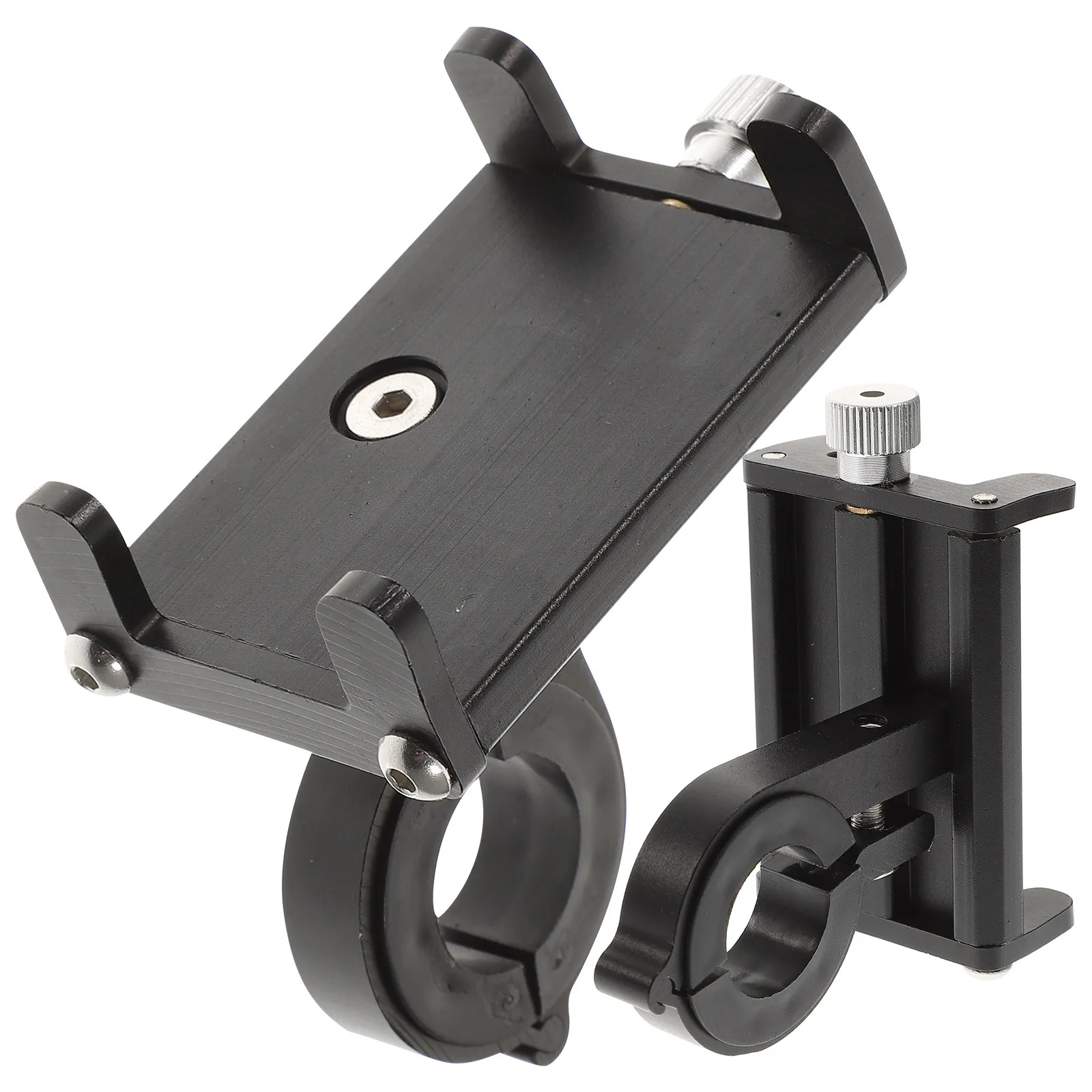 Aluminium Bike Phone Holder Mobile Phone Bracket Anti-Slip Non-Scratch Fixed Navigation Mount for 5-10Cm Phones Handlebar