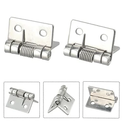 2pcs 1/1.5/2/3Inch Silver Spring Door Hinge Stainless Steel Self Closing Design Windows Cabinets Boxes Household Hardware