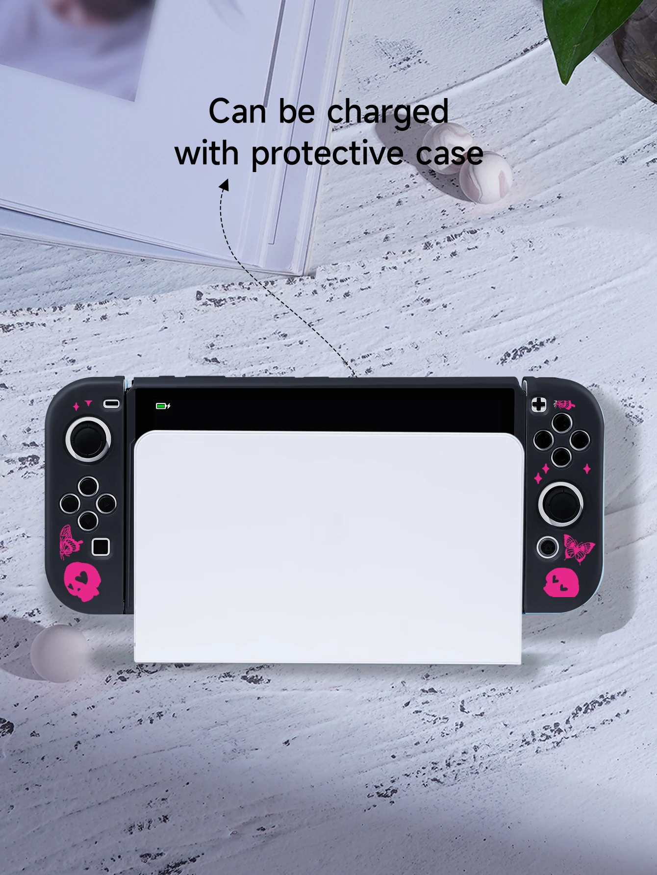 Custodia protettiva per interruttore teschio per Nintendo Switch OLED, accessori per giochi NS, guscio separabile portatile per NS Joycon, Cover per