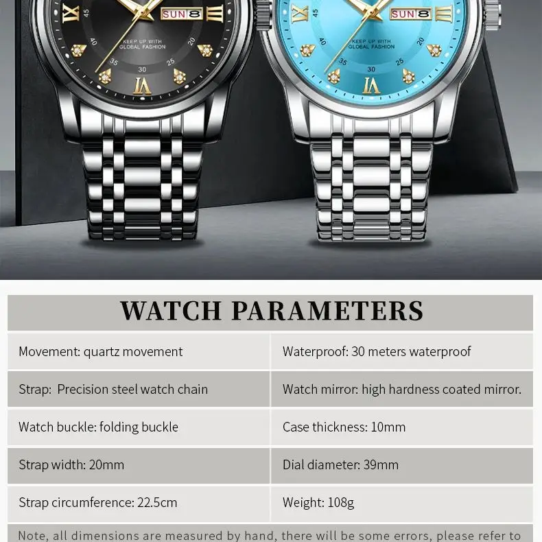 OLevs นาฬิกาข้อมือผู้ชายสุดพิเศษ, นาฬิกาข้อมือสแตนเลสสตีลกันน้ำสำหรับผู้ชายแฟชั่น