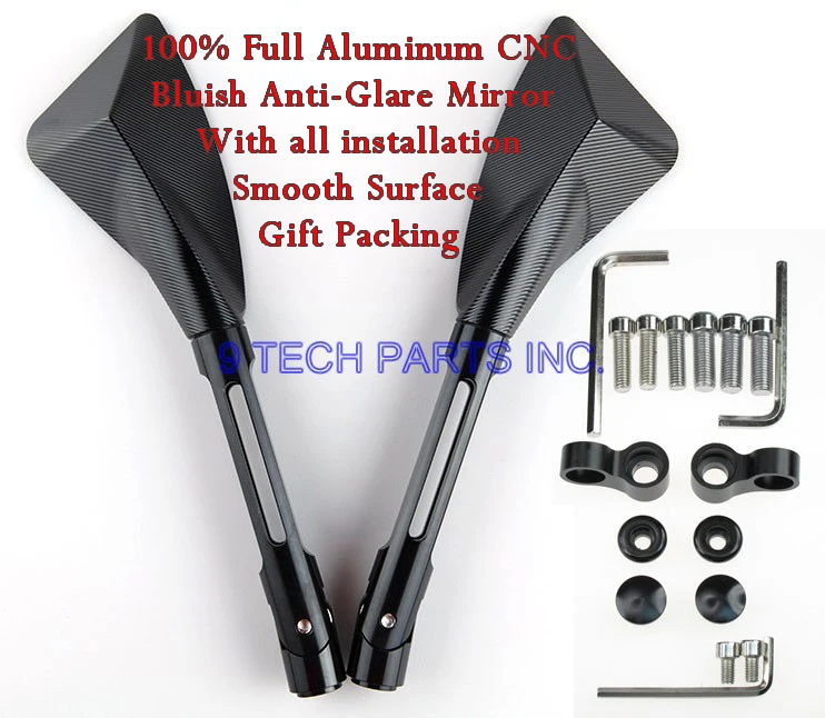 

Мотоциклетные задние боковые зеркала с ЧПУ L&R, черный цвет, 8 мм 10 мм для уличного велосипеда Ducati Suzuki Honda Yamaha Kawasaki Triumph KTM