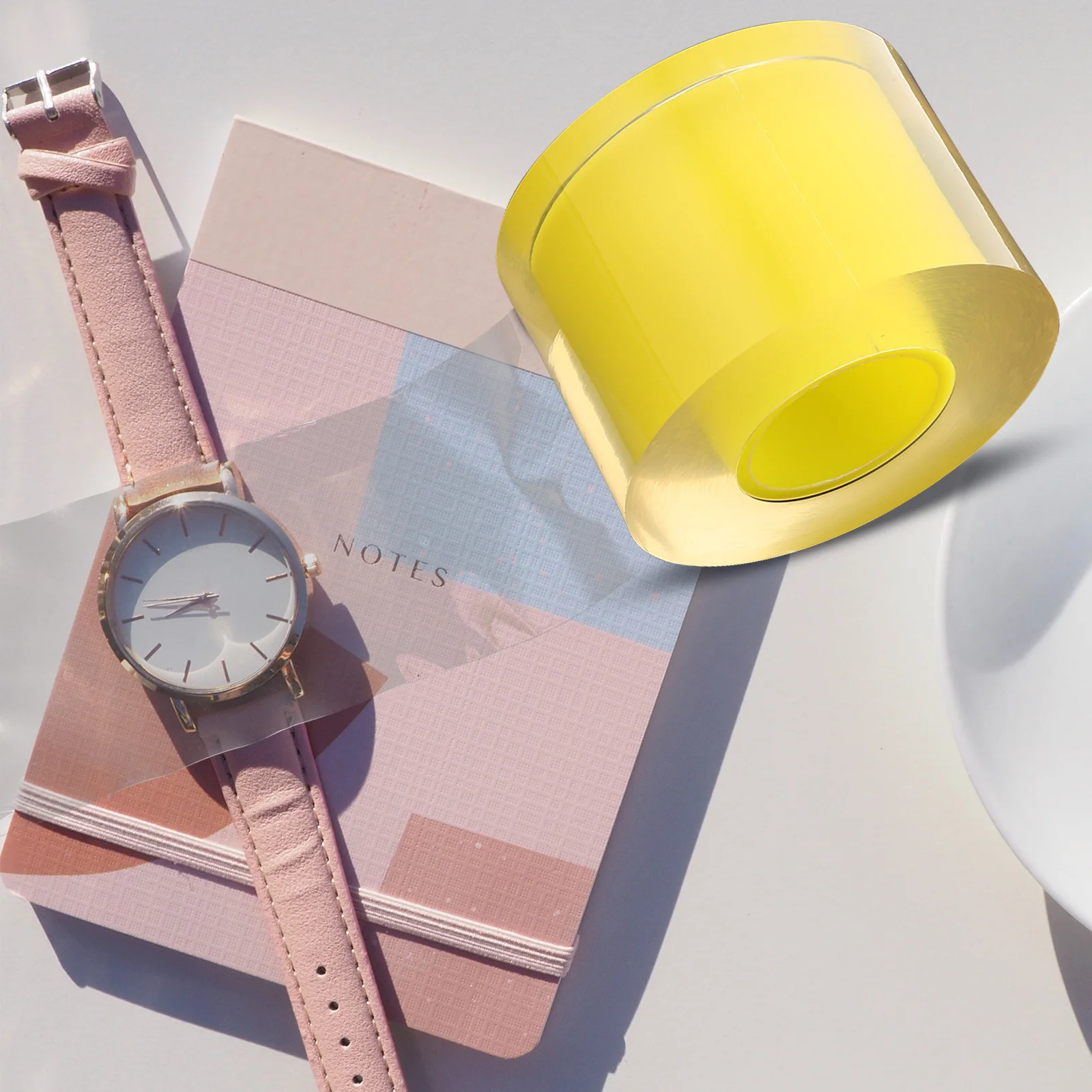 

1 Roll Transparent Film Tape Anti-Scratch Dustproof Electrostatic Adhesion for Watch Jewelry Safe Transport Film Tape