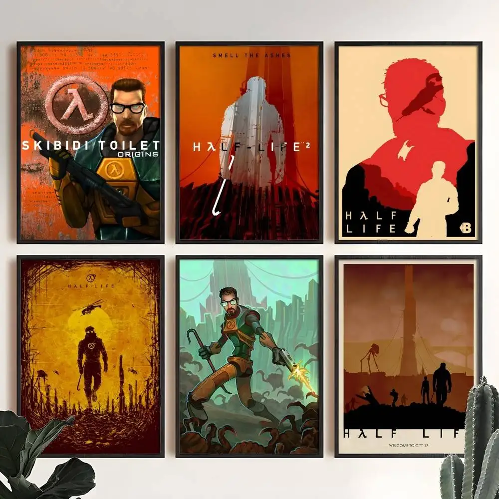 لعبة H-Half-Life-E ملصق عالي الجودة مطبوع لديكور المنزل جدار الفن جدارية غرفة زخارف للحانات #2