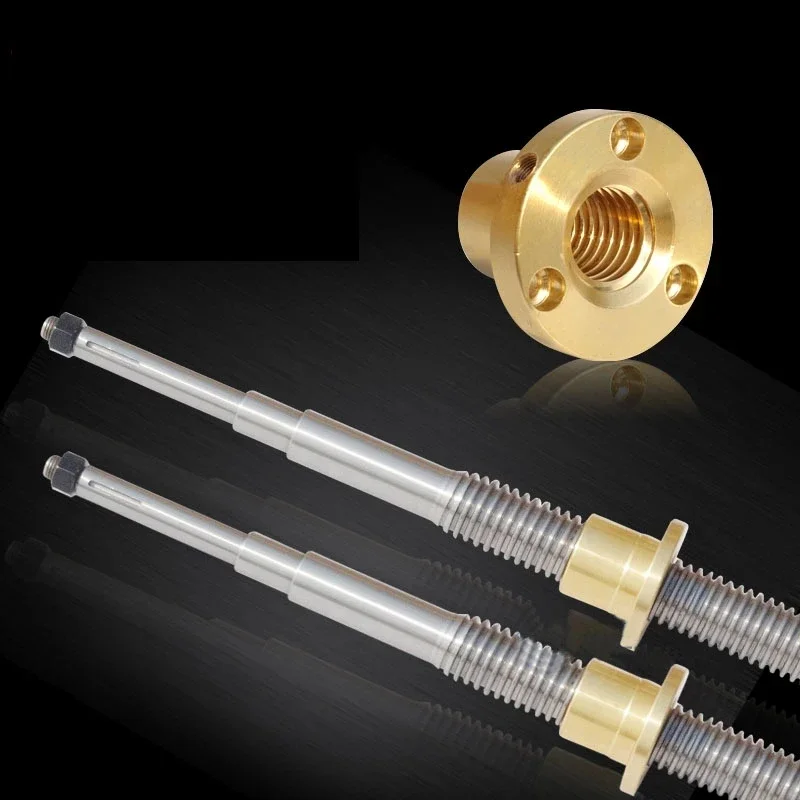 1Set Turret Milling Machine Bench Top Y Axis Lead Screw / Brass Nut Processing Accessories Lead Screw Copper Nut