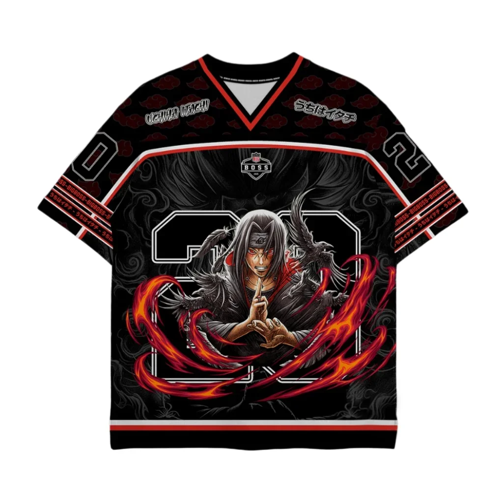 Naruto Itachi Uchiha AOP Anime Print Football Jersey Summer Adults Kids Athleisure T-Shirt Breathable Quick Dry Streetwear Top