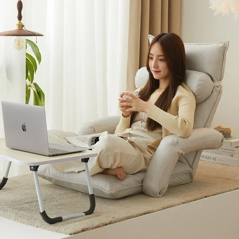 

Lazy Sofa Balcony Reclining Bed Backrest Chair Tatami Mat Reclining Seat Bay Window Single Sofa Chair Adjustable Backrest