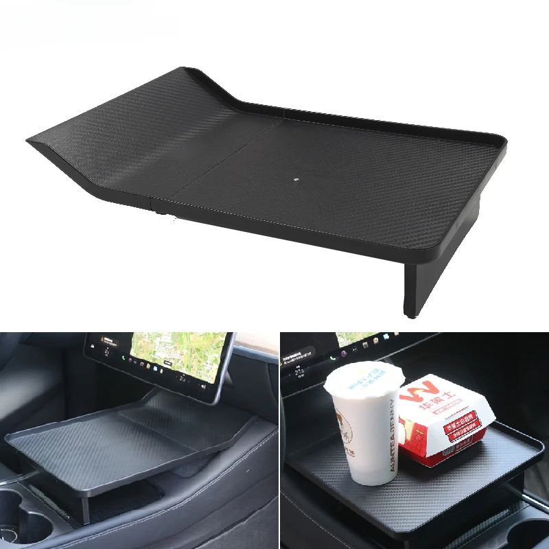 Per Tesla Model 3 Y 2023 Center Console Table Tray Car Dining Plate Bin Desk Storage Organizer ABS Holding pilota automatico Road Trip