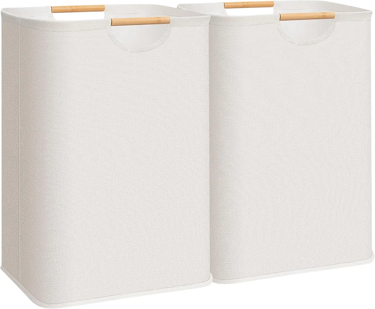 

2-Pack Large Laundry Hamper, 80L (21.1 Gal) Collapsible Laundry Basket with Bamboo Handles