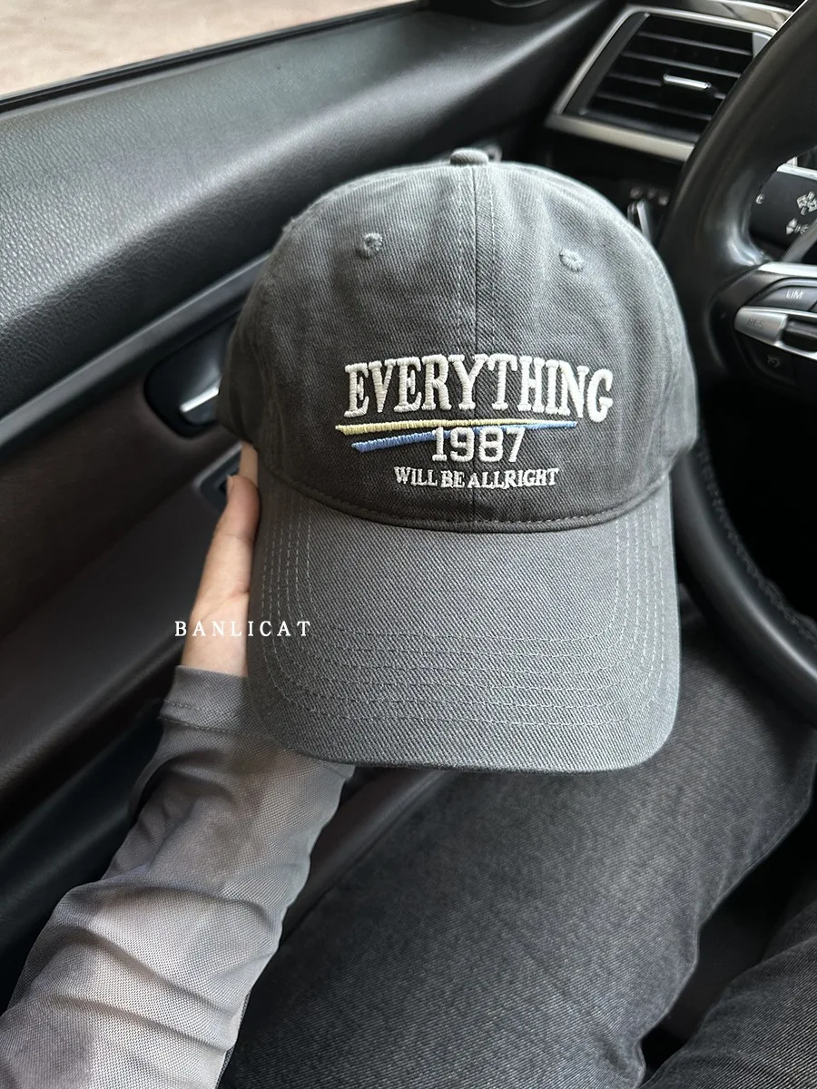 Hat Men's and Women's Soft Top Fashion Brand Korean Style Embroidered Letter Baseball Cap Spring and Autumn Sun-Poof Peaked Cap