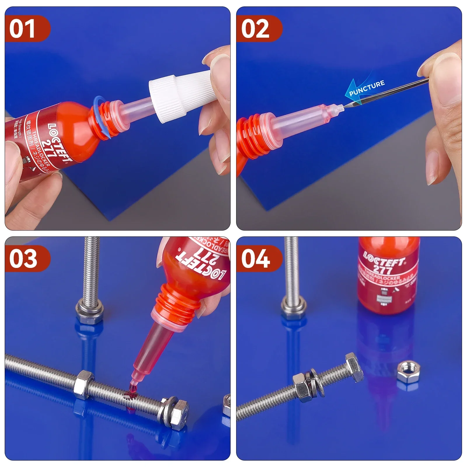 10ML Threadlocker Screw Glue Anti-Loose Glue Adhesive 222 242 243 262 263 271 272 277 609 Quickly Cured Thread Locking Agent
