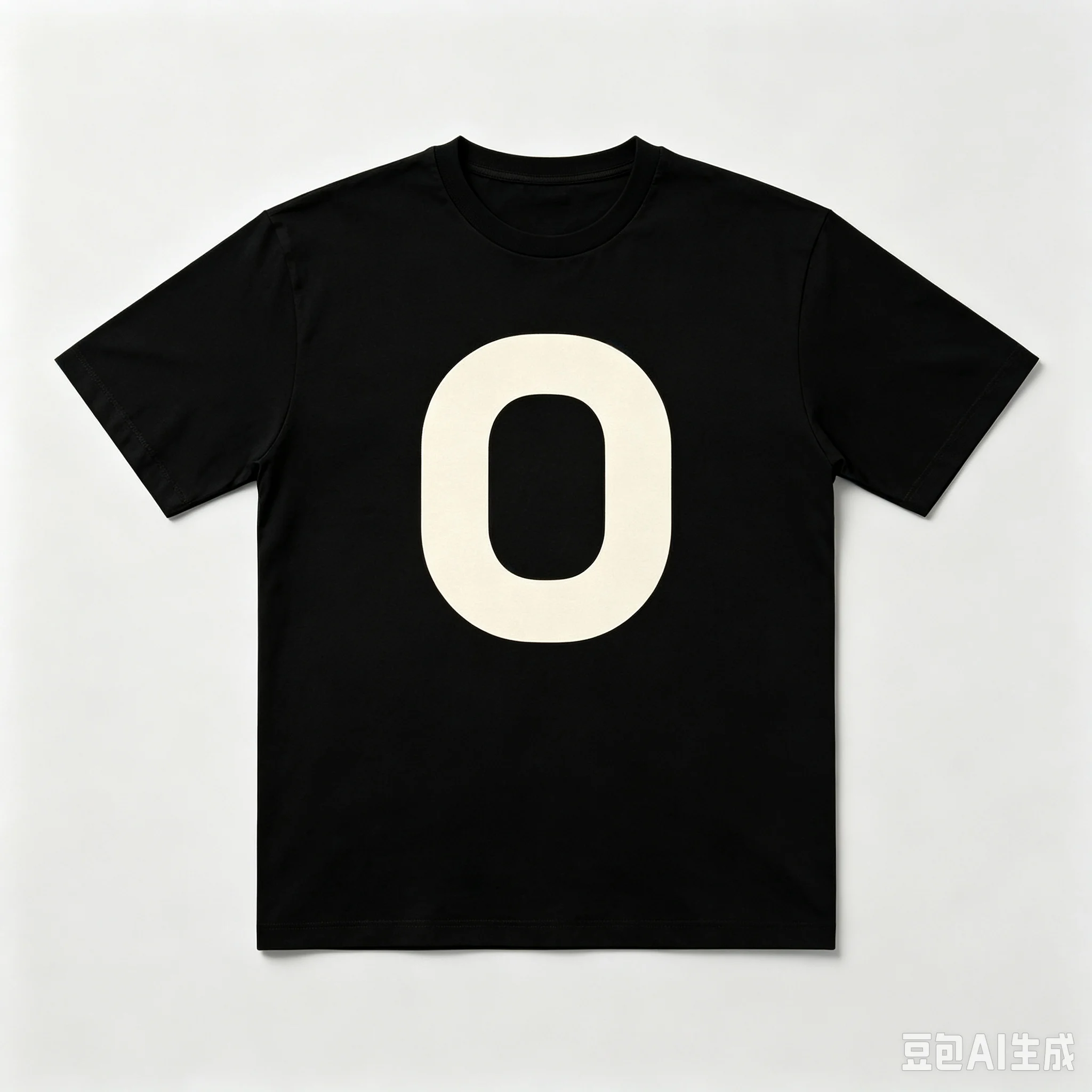 Unisex Black T‑Shirt Minimalist Big Letter O Print Short Sleeve Tops Casual Streetwear Men Women Loose Fit Cotton Tees