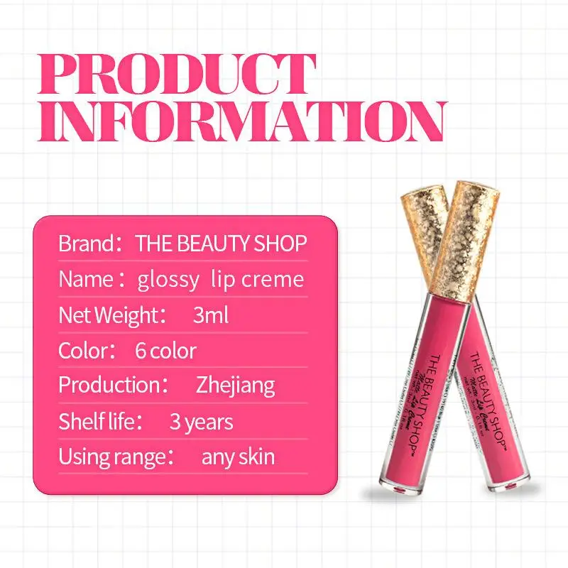 BSIMONE ลิปกลอสเนื้อแมทติดทนนาน ลิปสติกเนื้อกำมะหยี่ กันน้ำ ไม่ติดปาก สีแดง สำหรับแต่งหน้าผู้หญิง