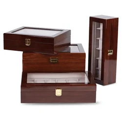 WellZone Chinese Style Wooden 2/3/5/6/10/12 Positions Luxury  Watch Box Organizers Case Wood Holder Boxes Holiday Gift