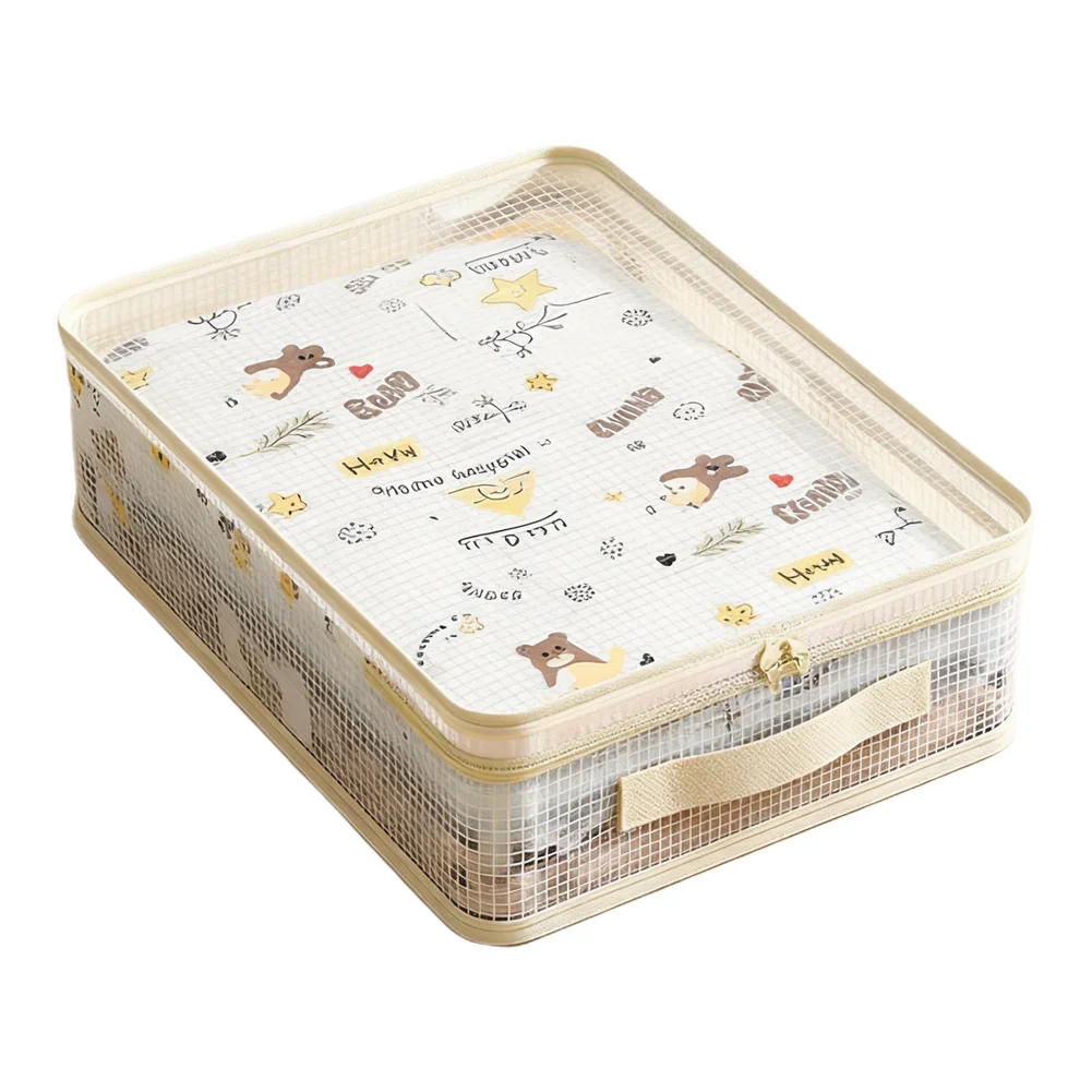 See-through Pouch Mesh Storage Bag For Bedroom Organization Easy To Carry Fits Full Bedding Sets For Bedding Sets