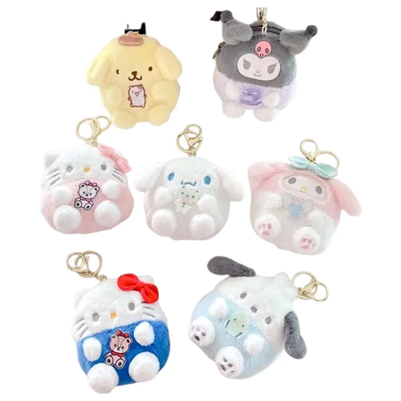 1 قطعة ل مرحبا كيتي المحفظة Kuromi دمية محفظة نسائية للعملات المعدنية المفاتيح Kawaii المحمولة أحمر الشفاه حقيبة التخزين قلادة هدية عيد