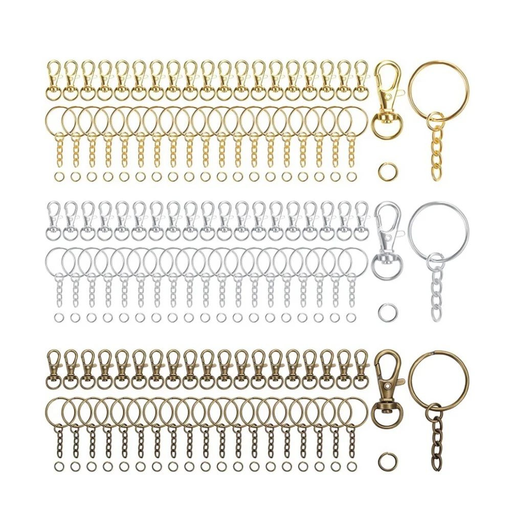 

Swivel Clasps Keychain and Key Rings with Chain and Open Jump Rings for Keychain Lanyard Sewing Projects Hardware