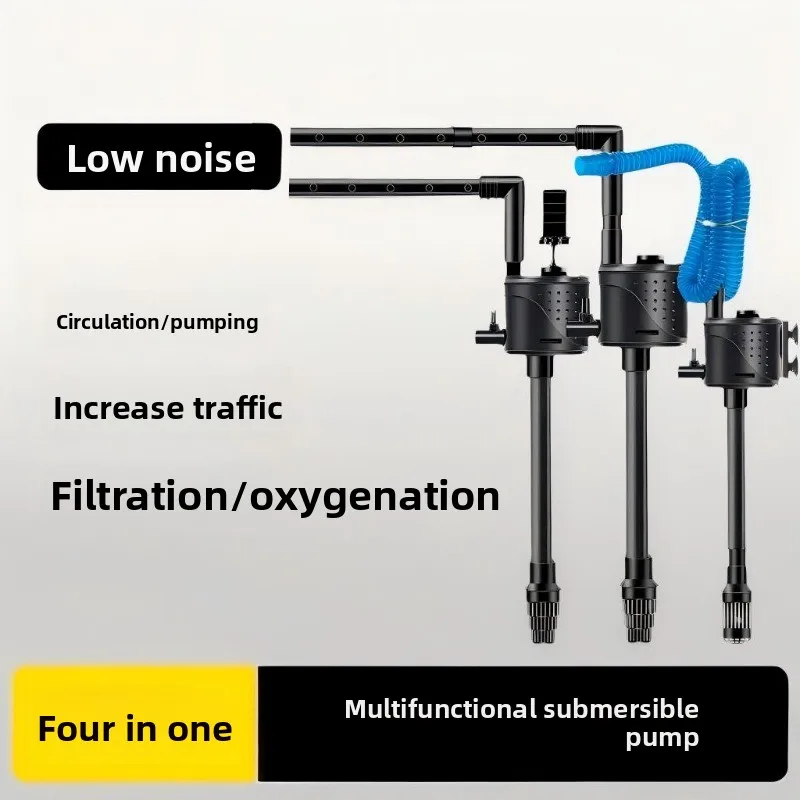 3-in-1 Aquarium Submersible Pump Silent Water Circulation Filter Oxygenation Small Water Pump