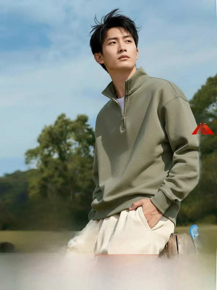 

Men's Fce Lined Hoodie Thiened f Zipper Street Sle Spring Jaet Warm Long Sve Overhead irt SNOW FLNG