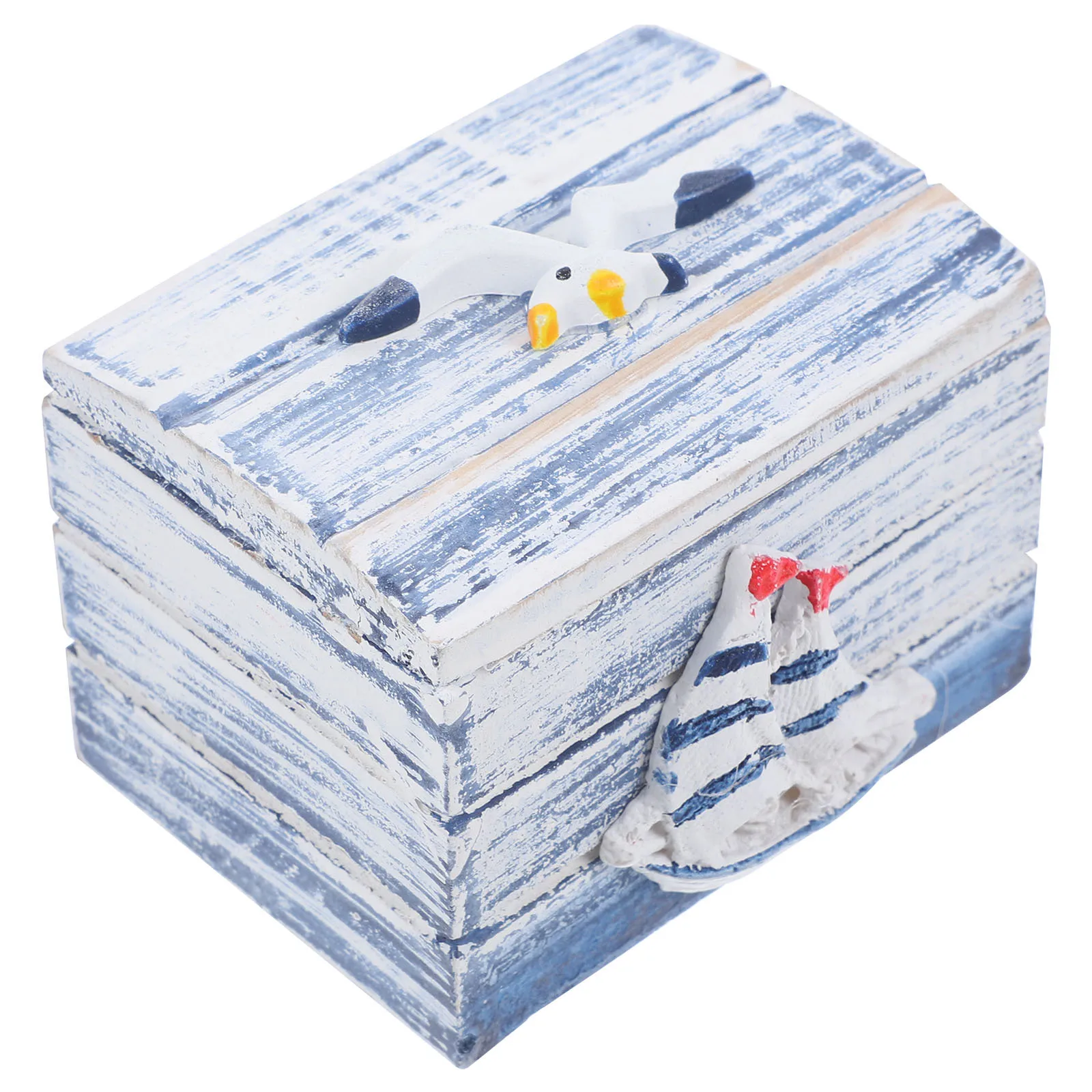 

Vintage Seaside Decor Storage Boxes Sailboatlittle Treasure Decorative Nautical