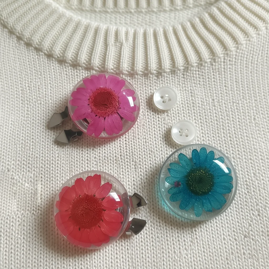 2PCS Fashion High Quality Red Flower Button Covers for DIY Clothing Decorative Button Cute Shirt Sleeve Button Decoration