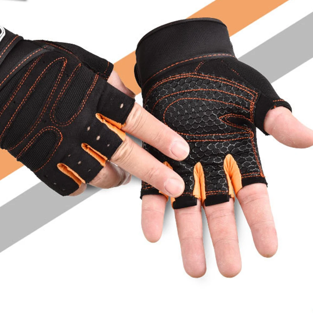 

1 Pair Sport Half-Finger Gloves Breathable Fitness Weightlifting Anti-Slip Shockproof Protection For Climbing Riding Gym