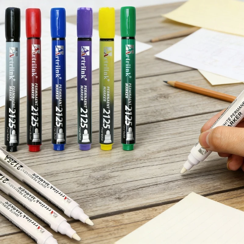 24pcs Oil-based Markers Quick-drying Waterproof Oil-proof Not Easy Fade for Writing Marks POP Poster Design DIY Creation