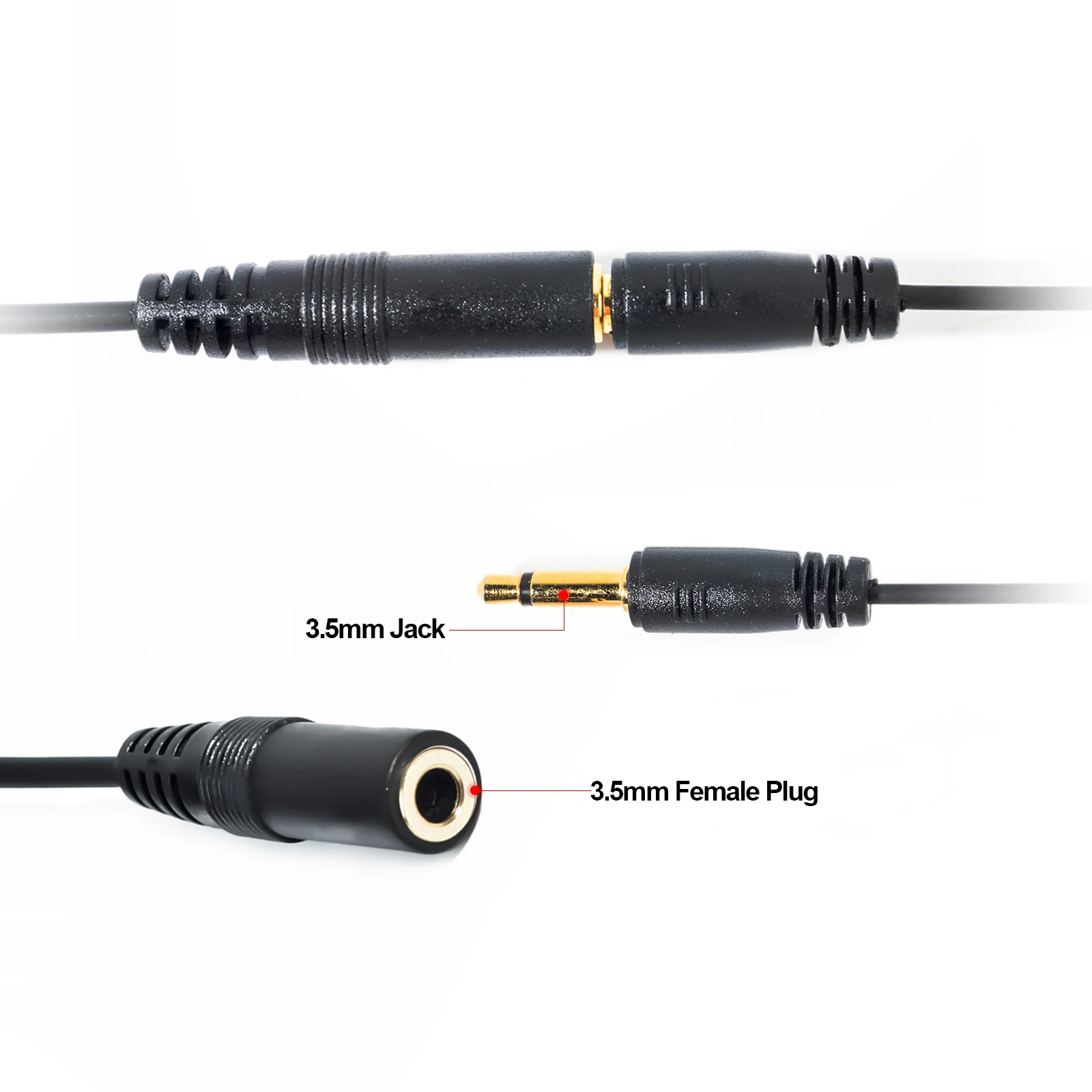 Cavo di trasferimento per cuffie auricolare audio femmina da radio a 2 pin a 3,5 mm compatibile per walkie-talkie Kenwood Baofeng Quansheng