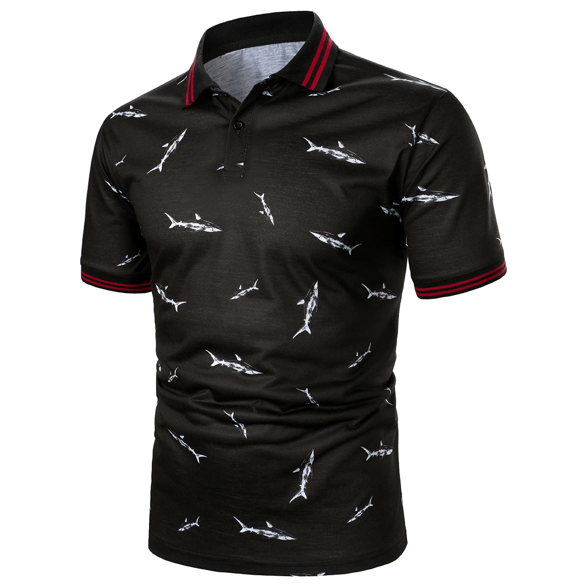 Men Short Sleeve Polo Shirt Animal Pattern Digital Printing Top Streetwear Casual Fashion Holiday Men Lapel Polo Shirt