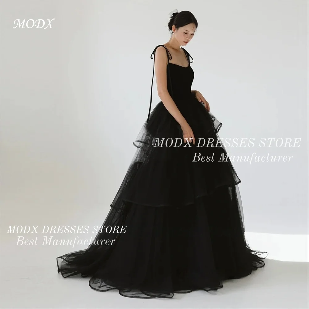 

MODX простые черные тюлевые бретельки корейские вечерние платья на заказ без рукавов женское вечернее платье трапециевидной формы торжественное знаменитости