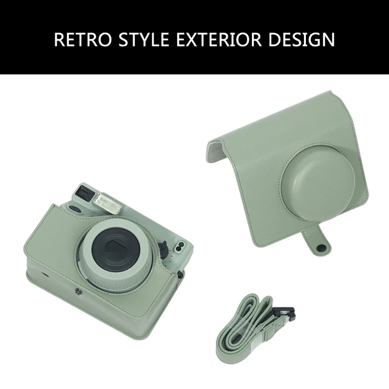 와이드 400 인스턴트 필름 카메라용 보호 케이스 탈착식 스트랩이 있는 가죽 가방 커버
