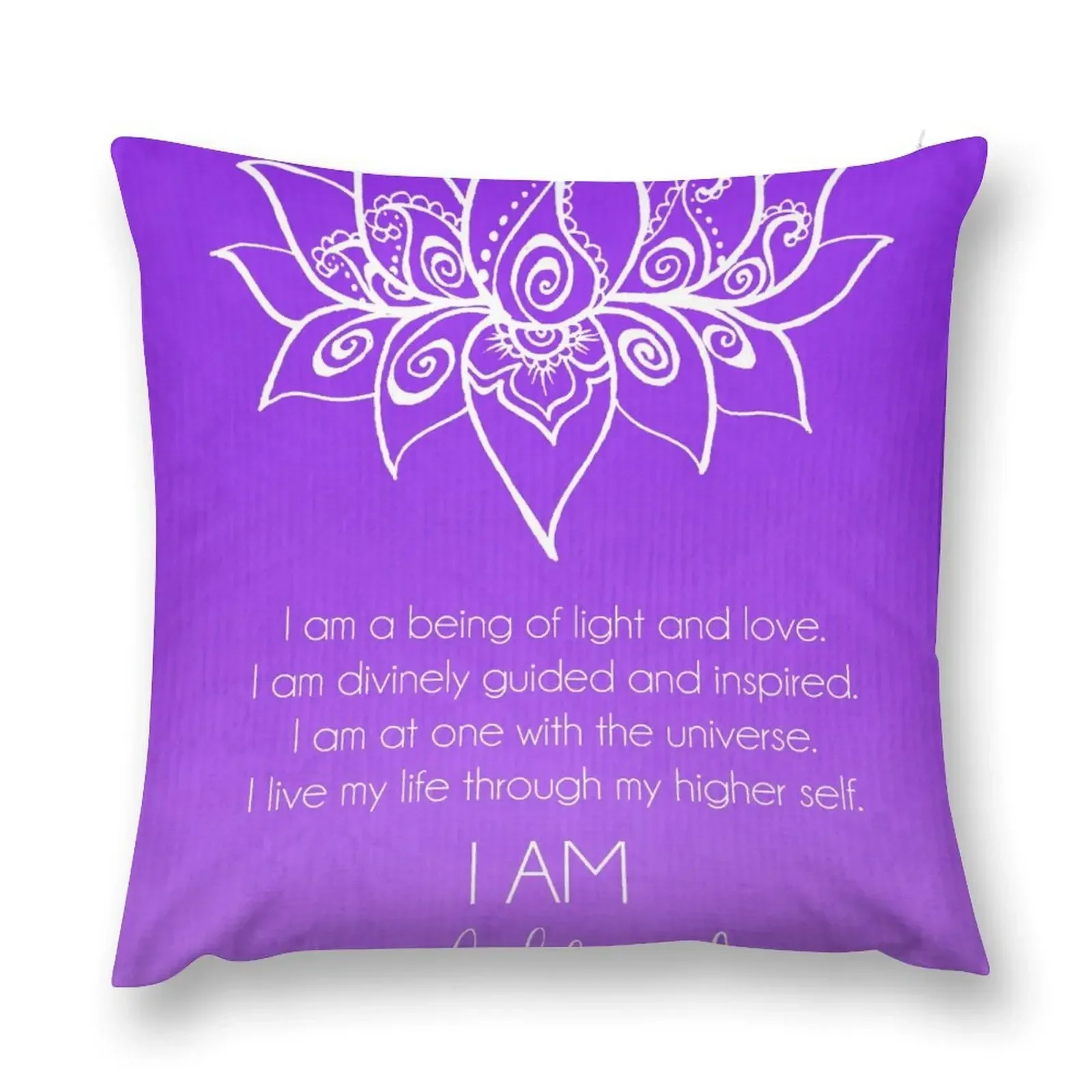 Crown Chakra Affirmation Throw Pillow Christmas Covers For Cushions Cushions Luxury Cushion Cover Sofa Cushion Cover pillow