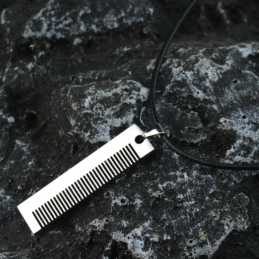 Collar de cuerda negra con colgante de peine, joyería coreana de moda, cadena para suéter de diseño para mujer, llavero para fiesta de chicas, regalos