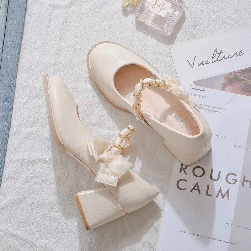Designer Women's Shoes Autumn New Mary Jane Shoes French Comfortable High Heels for Women Elegant Casual Shoes Sapato Feminino