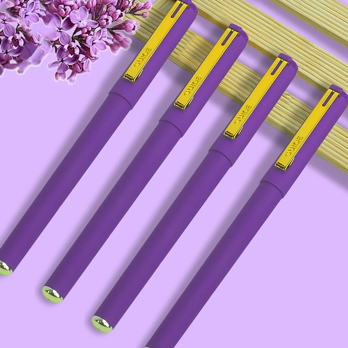 3/6/12pcs Creative Purple Gel Pen 0.7mm Smooth Writing Student Art Drawing Pen for School and Office Use