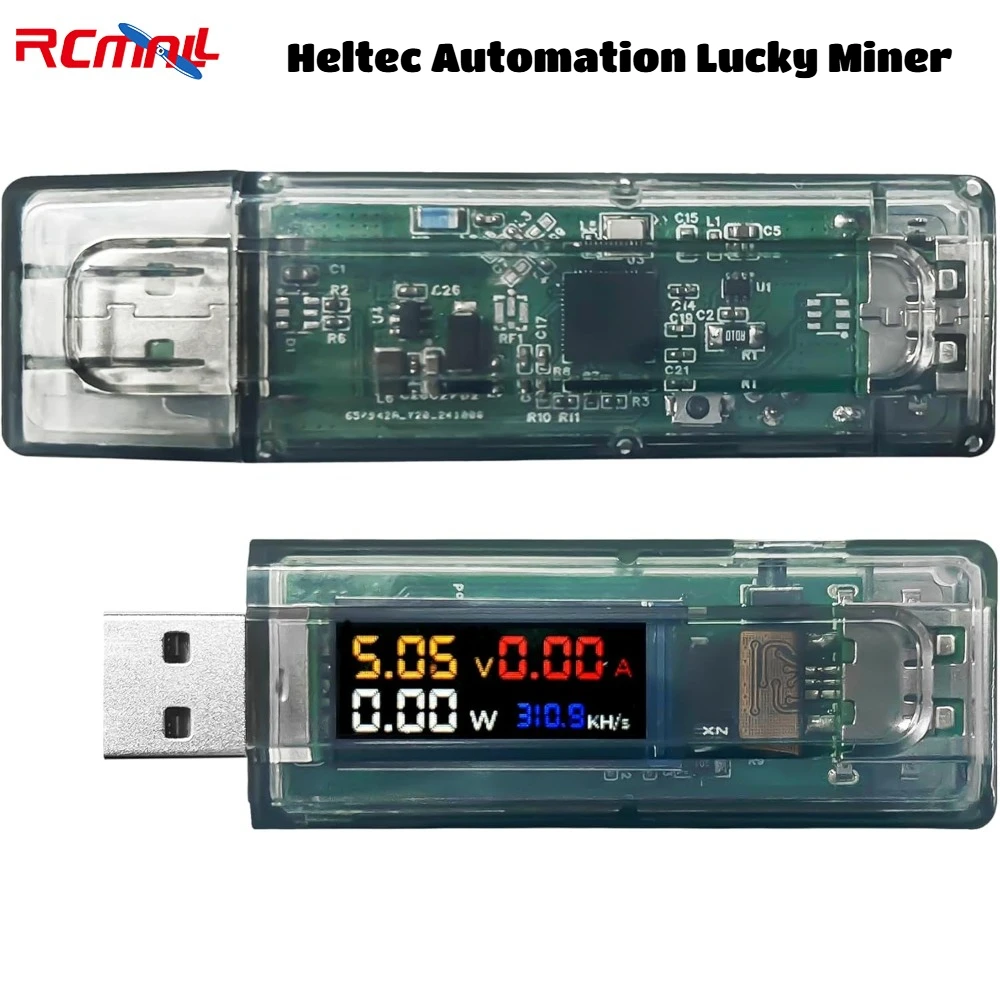 

Heltec Automation Lucky Miner Official ESP32-S3 USB Solo Miner with TFT-LCD Low Power, WiFi, Real-Time Monitoring & Ammeter