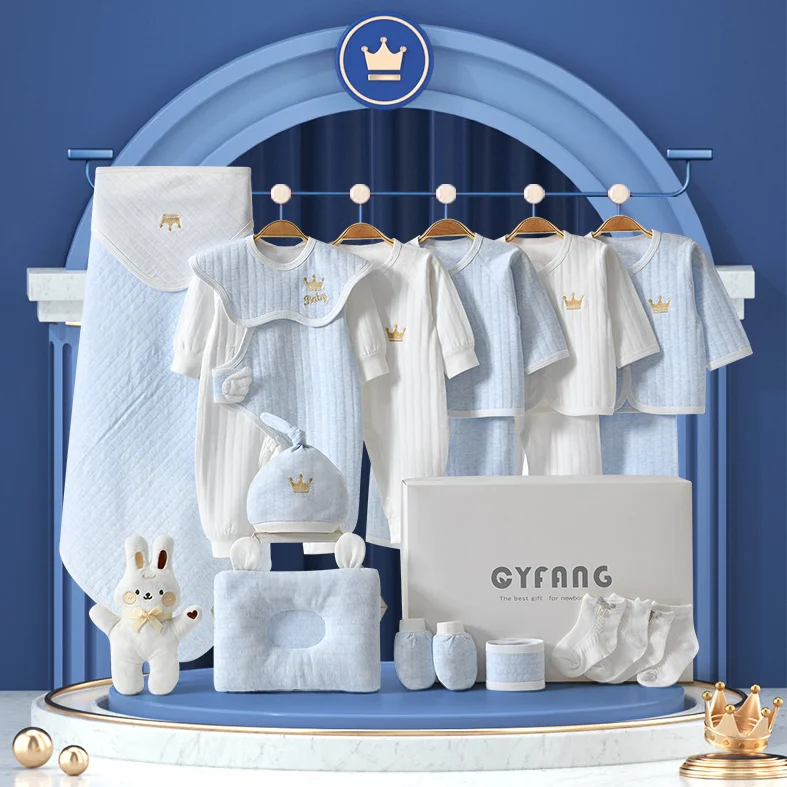 15/18/20pcs Newborn Clothes Baby Crown Clothing Suit Pure Cotton 0-6M Kids Unisex Infants Boys Girls Underwear Set New No Box