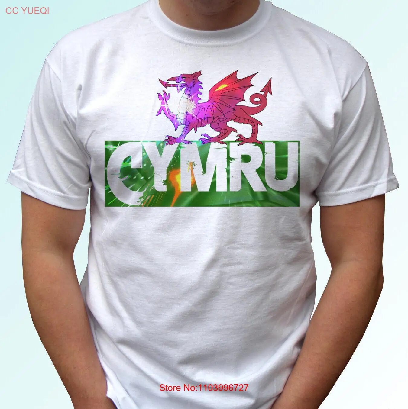 Cymru white t shirt Wales flag design top gift tee mens womens kids baby sizes