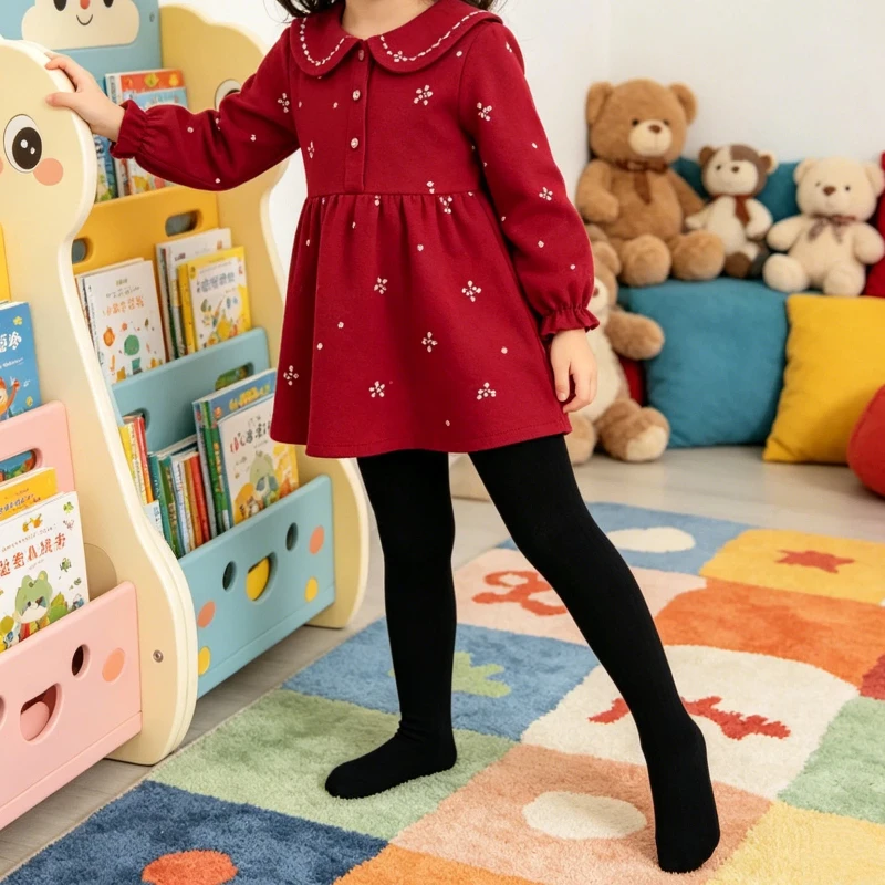 Children Girls Spring Summer Velvet Dance Tights Solid Candy Color High Elastic Skin‑Friendly Pantyhose Soft Stretchy Leggings