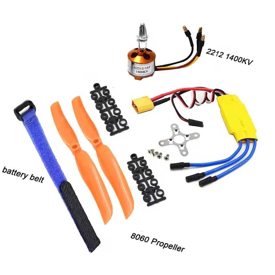 A2212 2212 1400KV Brushless Motor 30A ESC SG90 9G Micro Servo 8060 Propeller for RC Fixed Wing Plane Helicopter