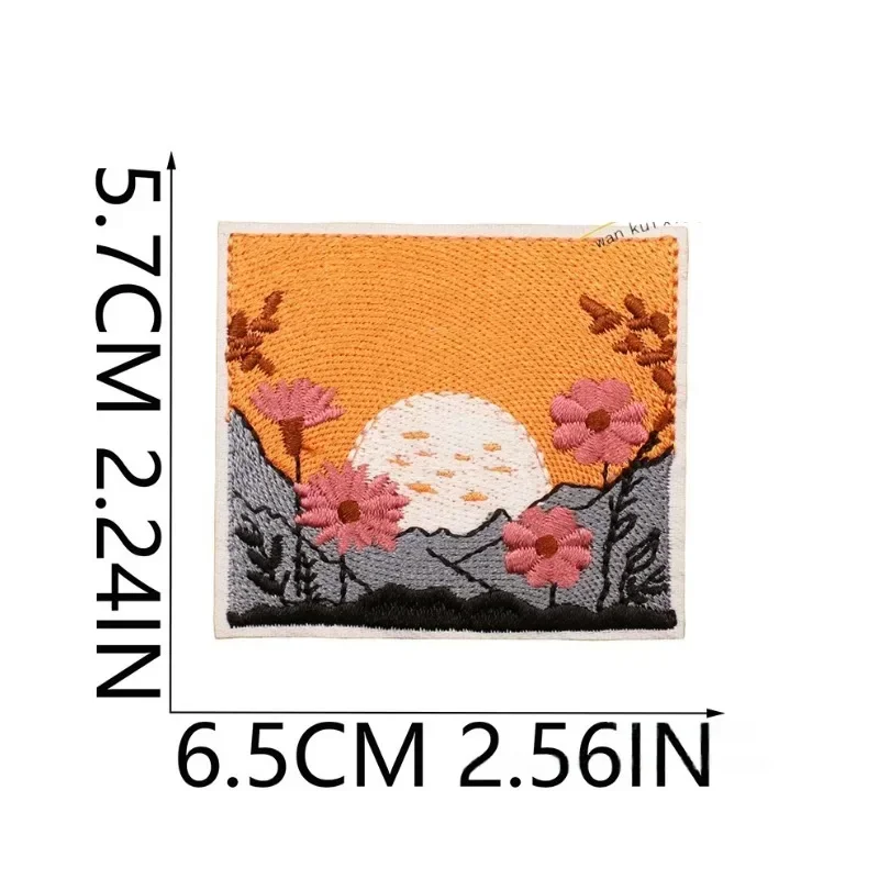 

Ironing Sewing DIY Cartoon Floral Logo Art Chapter Cartoon Sunset Embroidery DecorativeClothing Shoes Hat Bag Patch