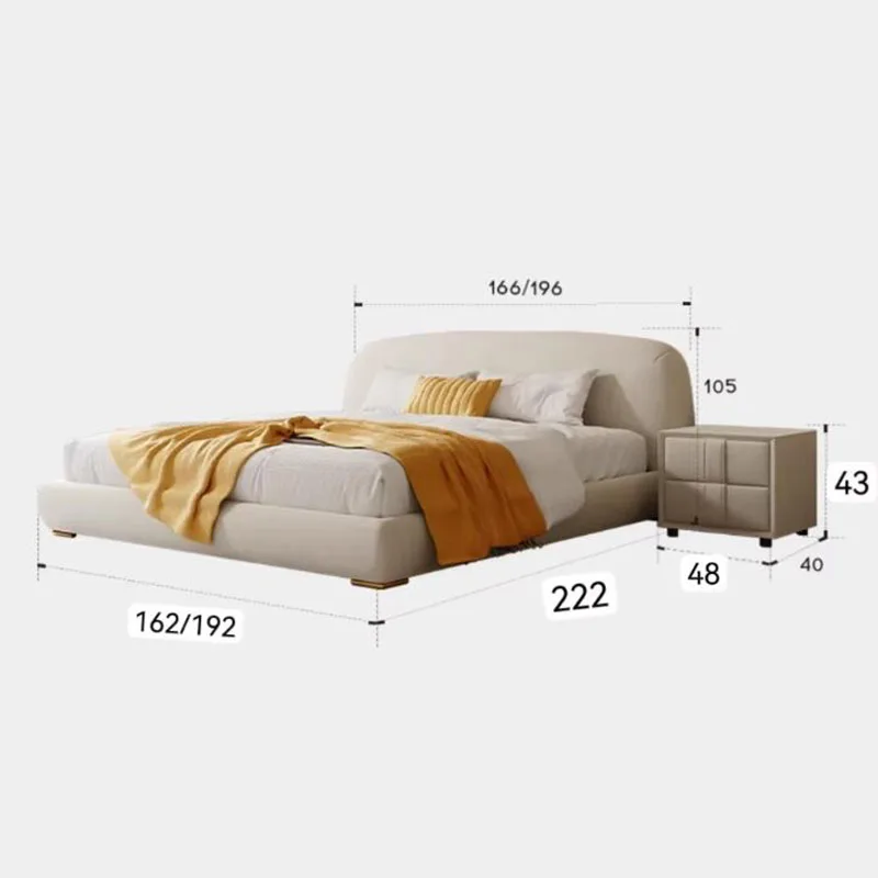 Minimalist 1.8m Upholstered Beds Aesthetic Modern Sleeping Fancy Frames Beds Queen Size Unique Double European Bedroom Furniture