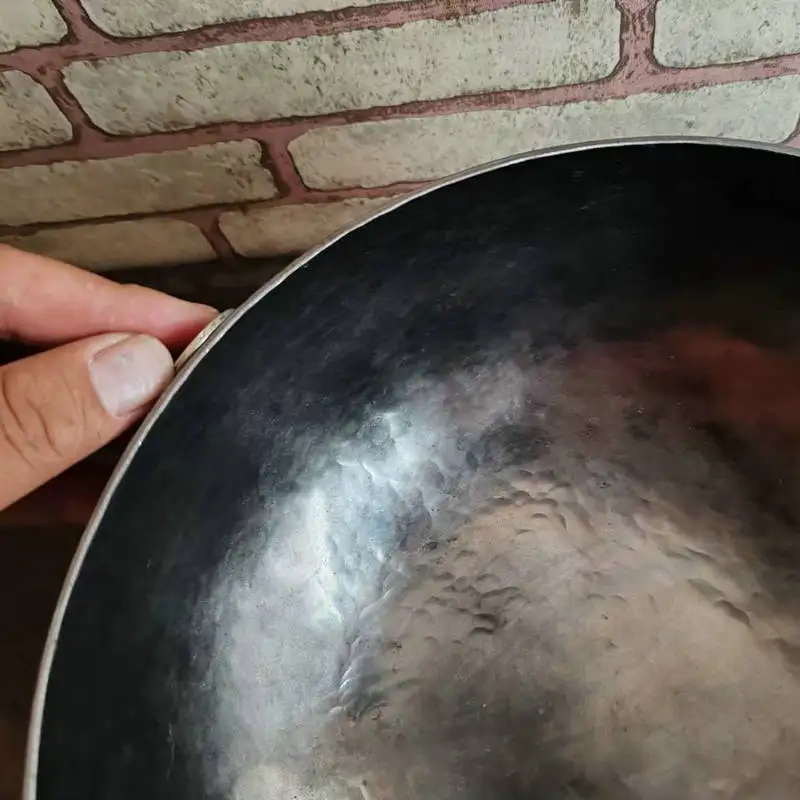 DSA household kitchen iron belly pan hand-forged wrought iron pan uncoated non-stick pan household cooking frying